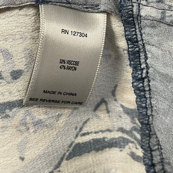 John Mark Patchwork Mixed Print Y-Neck 3/4 Sleeve Button Front Shirt Dress Small - Picture 9 of 9